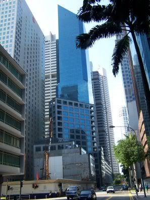 Veel wolkenkrabbers in Singapore