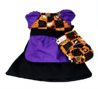 A Halloween Kitty Diaper and Dress Set