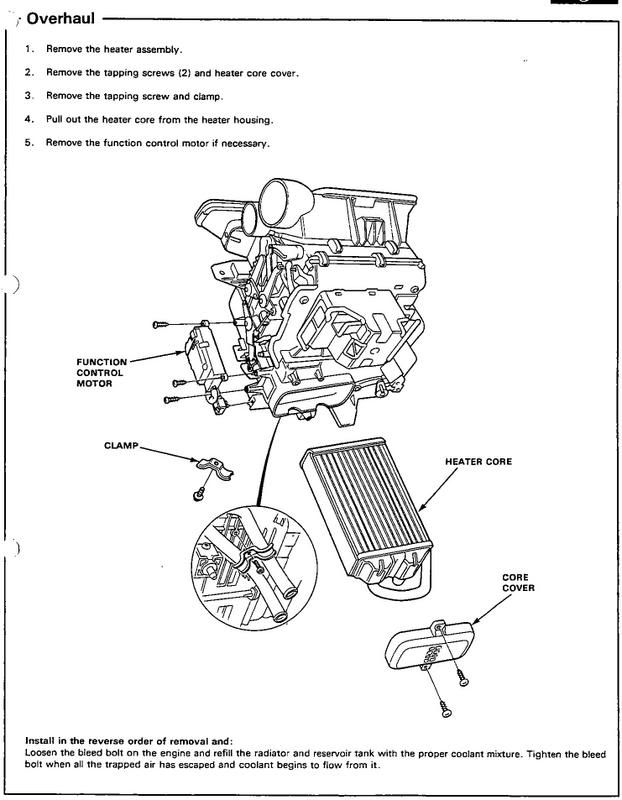 heater core HondaTech Honda Forum Discussion