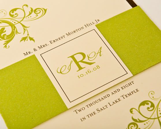 I love the color of Alison's invites Got to love that green paired with