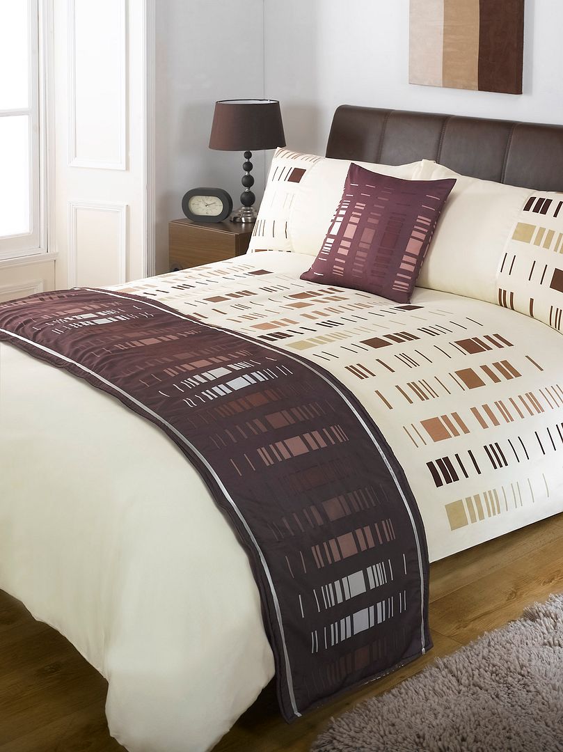 5pc SUPER KING DUVET COVER SET + CUSHION + BED RUNNER eBay