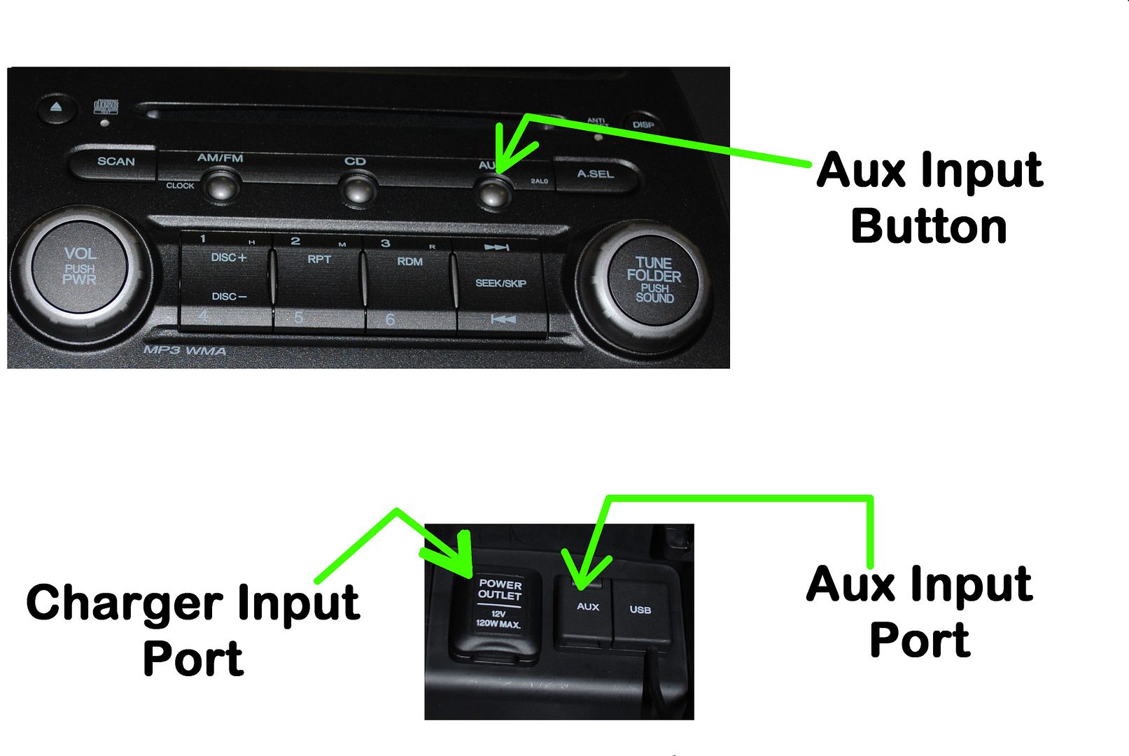 Auxiliary audio input jack 2004 honda accord #1