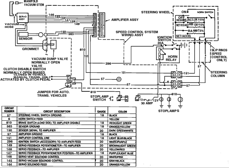 Need Wiring Diagram For Cruise Control System