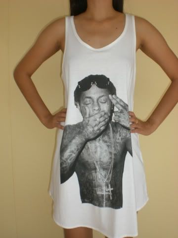 White Mini Dress on Lil Wayne Ladies Womans White T Shirt Mini Dress Tank Top Singlet S M