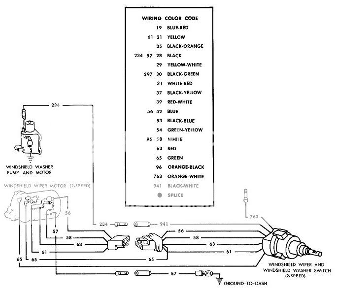Help with 65 2-speed wiper motor and switch - Vintage ... 65 ford f100 wiper switch wiring diagram 