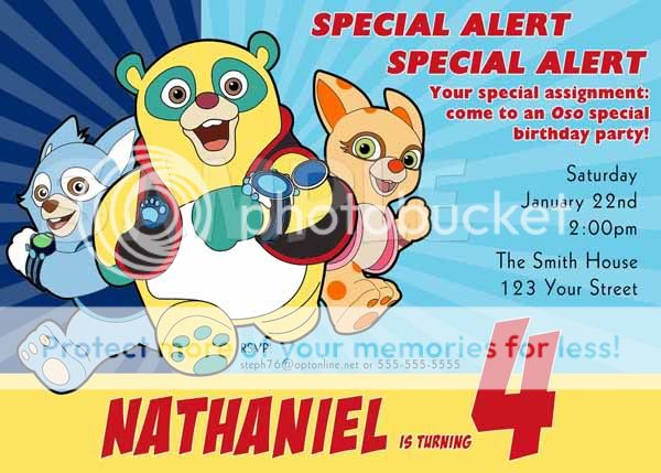 SPECIAL AGENT OSO Birthday Party Invitation   2 Designs  