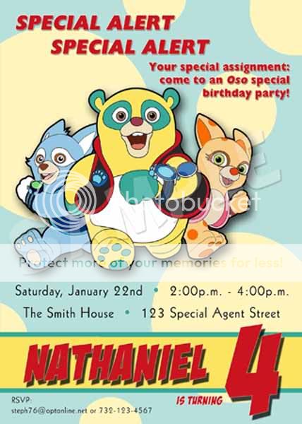 SPECIAL AGENT OSO Birthday Party Invitation   2 Designs  