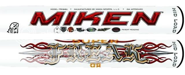 Miken Super Freak 98 FRK98A 34/27 ASA Softball Bats 2013  