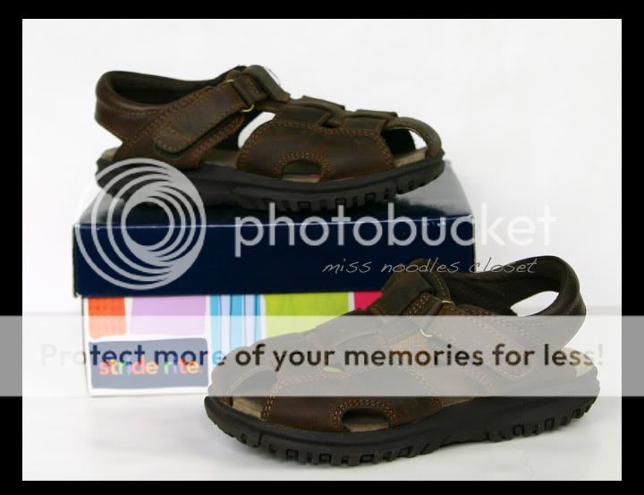   Boys STRIDE RITE Angler Brown Leather Fisherman Sandals 11.5 XW X Wide